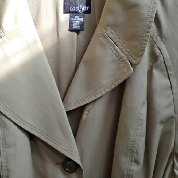 EAST 5TH WOMENS PLUS 3X TAN TREMCH COAT NWT - Picture 10 of 13